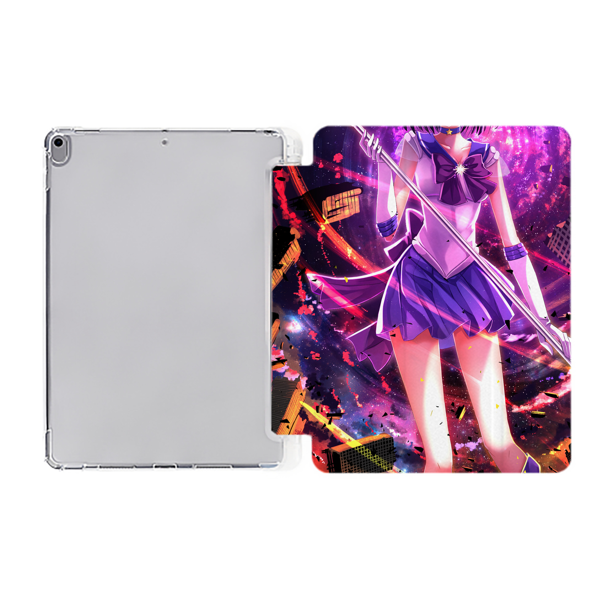 （画像用） 美少女戦士セーラームーン Sailor Moon IPad ケース ペン収納付き 三つ折りスタンド PUレザー×シリコン 対応機種9.5/10.5/10.9インチ